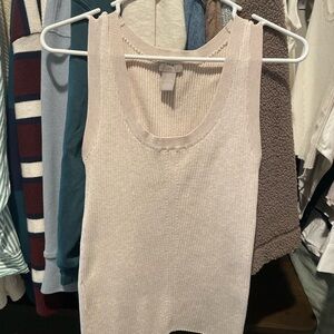 H&M Light Beige Ribbed Knit Top